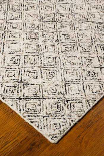 Shop_Kaleen India_Off White 100% Wool Hand Tufted Geometric Pattern Rectangle Shaped Rug_Online_at_Aza_Fashions