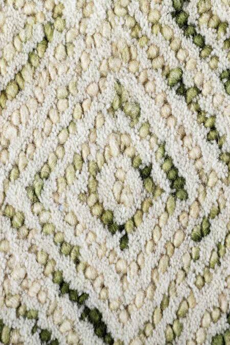 Buy_Kaleen India_Green 100% Wool Hand Tufted Geometric Pattern Round Rug