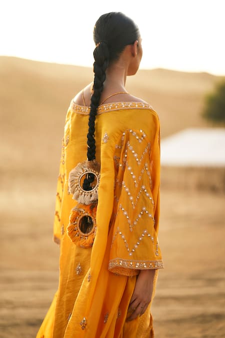 Punit Balana Embroidered Cape Draped Skirt Set 