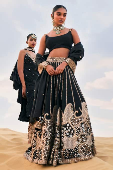 PUNIT BALANA Rani Sa Mirror Embroidered Lehenga Set 