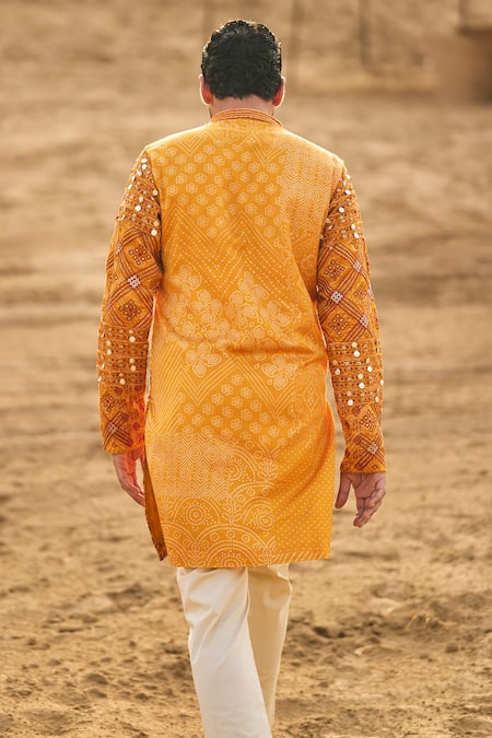 Punit Balana Bandhani Print Dori Embroidered Kurta Set 