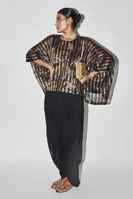 Kritika Murarka Stripe Woven Kaftan Top 