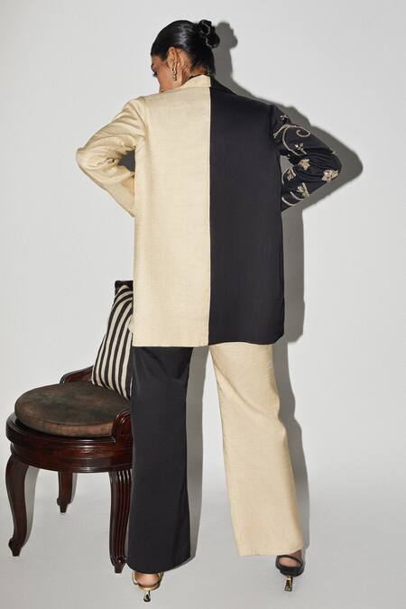 Shop_Kritika Murarka_Black Satin Lycra And Trouser _at_Aza_Fashions