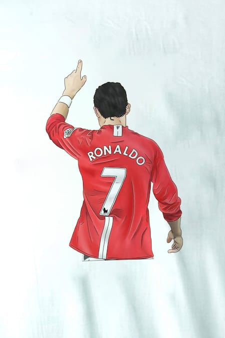 Buy_Avalipt_White Cotton Blend Cristiano Ronaldo Hand Paint Shirt_Online_at_Aza_Fashions