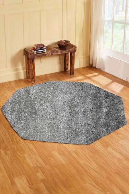 Kaleen India Silver 100% Polyester Hand Tufted Solid Octagon Rug 