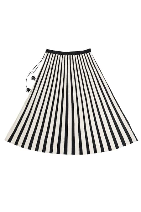 Buy KA-Sha Black Cotton Applique Striped Midi Skirt Online at Aza Fashions Buy_KA-Sha_Black Cotton Applique Striped Midi Skirt _Online_at_Aza_Fashions