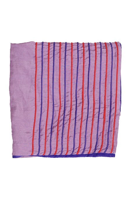 Buy KA-Sha Purple Cording Striped Scarf Online at Aza Fashions Buy_KA-Sha_Purple Cording Striped Scarf _Online_at_Aza_Fashions
