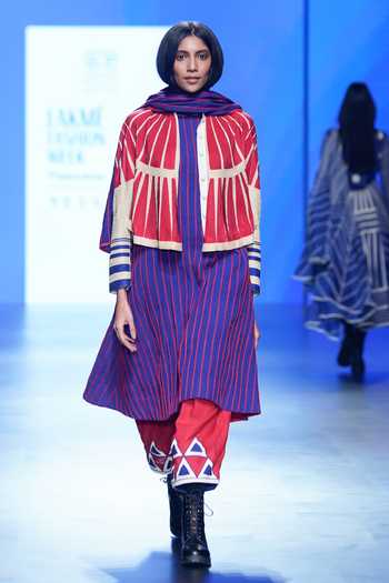 KA-Sha Silk Geometric Pattern Jacket 
