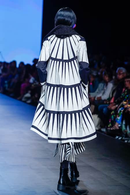 Shop_KA-Sha_Off White Cotton Awning Stripe Patch Work Pant _at_Aza_Fashions