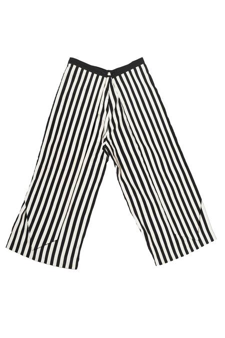 Buy KA-Sha Off White Cotton Awning Stripe Patch Work Pant Online at Aza Fashions Buy_KA-Sha_Off White Cotton Awning Stripe Patch Work Pant _Online_at_Aza_Fashions