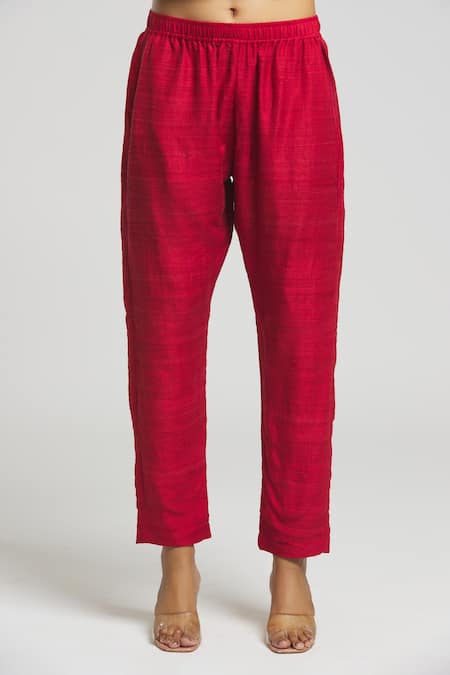 Bhusattva_Yellow Organic Silk Embroidered Sequin Square Floral Kurta With Pant _at_Aza_Fashions