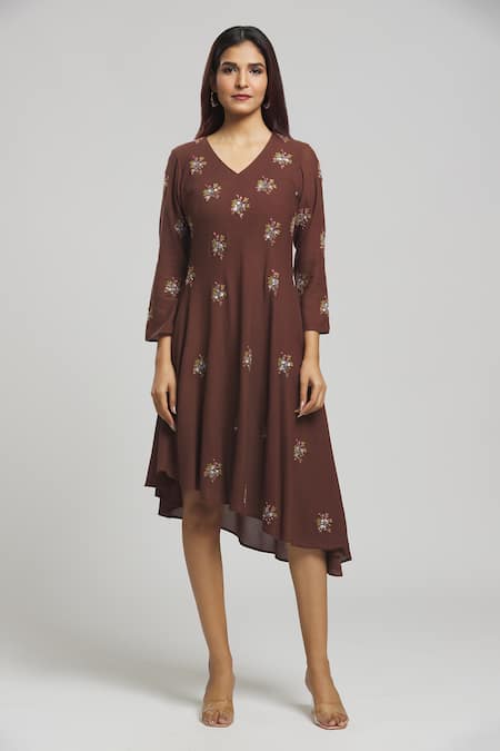 Bhusattva Floral Embroidered Dress 