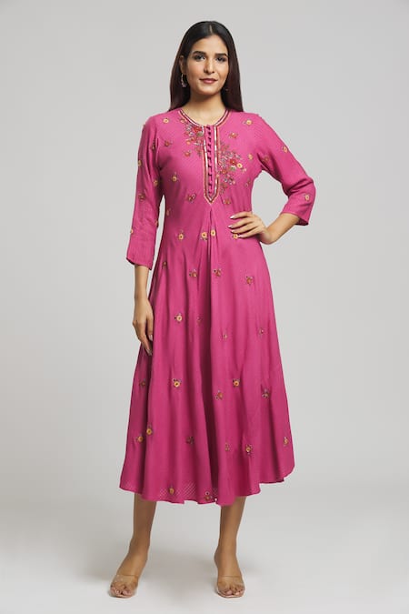 Bhusattva Sequin Floral Embroidered Kurta 