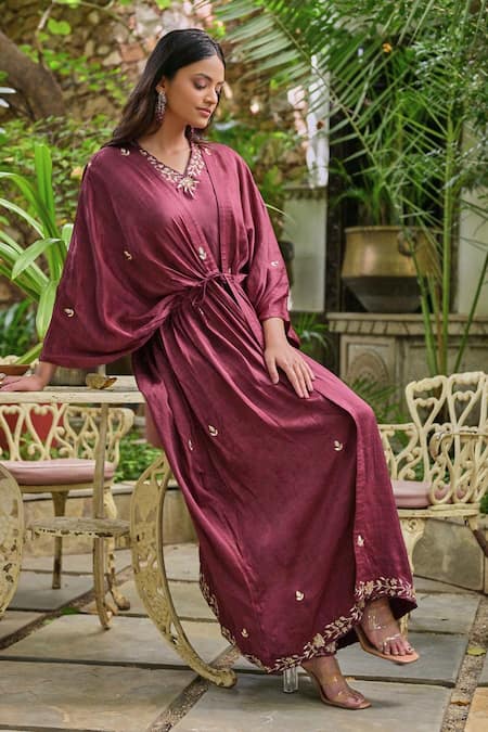 saangi by shubhangi Embroidered Kaftan Pant Set 