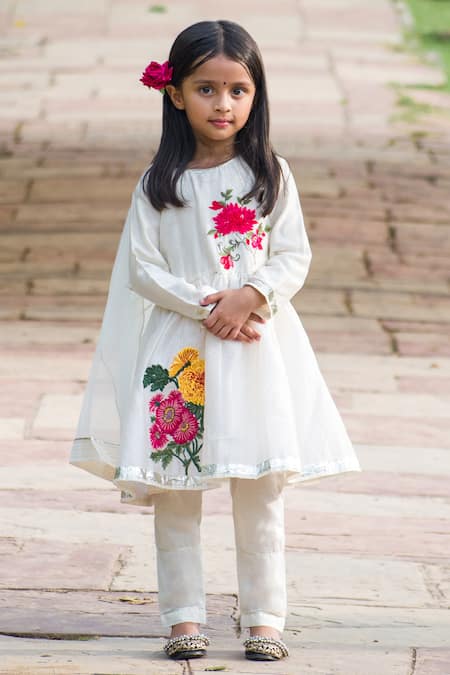 Shop Mamma Plz Multi Color Handloom Cotton, Voile, Cotton, Chanderi Floral Anarkali Set at Aza Fashions Shop_Mamma Plz_Multi Color Handloom Cotton, Voile, Cotton, Chanderi Floral Anarkali Set _at_Aza_Fashions