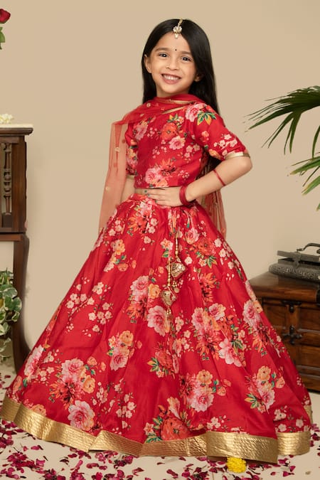 Buy Peachy Pink Floral Lehenga Set by THE PLUM BUM at Ogaan Online Shopping  Site