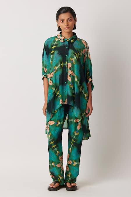 Yavi Moss Crepe Straight Pant 