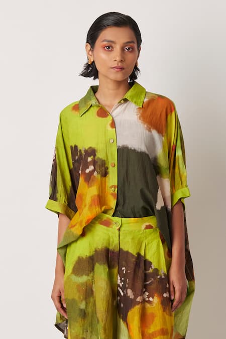 Yavi Orgey Printed Asymmetric Shirt 