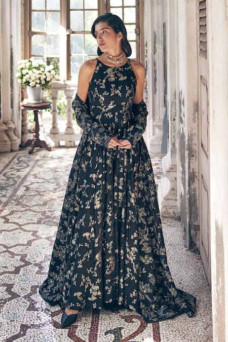 Paulmi And Harsh Floral Jaal Woven Jumpsuit 