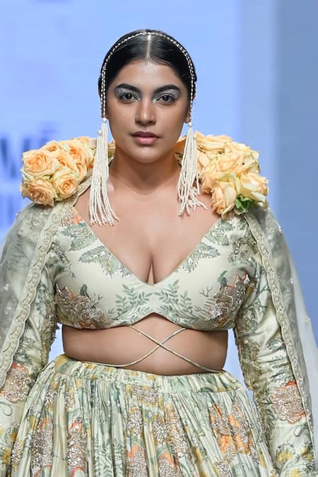 Buy Paulmi And Harsh Ivory Chiffon, Silk, Organza Embroidery Floral Print And Bridal Lehenga Set Online at Aza Fashions Buy_Paulmi And Harsh_Ivory Chiffon, Silk, Organza Embroidery Floral Print And Bridal Lehenga Set _Online_at_Aza_Fashions