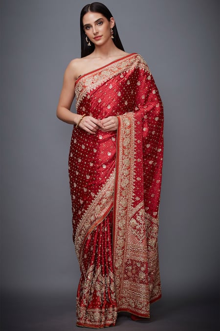 RI.Ritu Kumar Embroidered Silk Satin Saree 