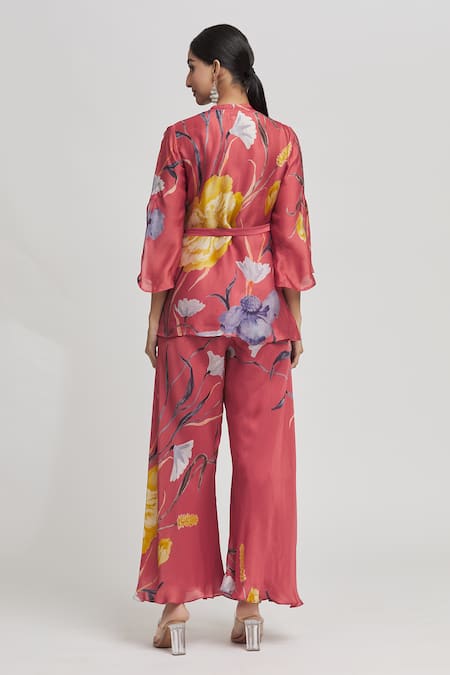 Whimsical By Shica Flower Print Top & Pant Set 