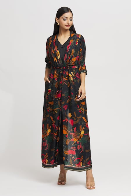 Whimsical By Shica Bird Print Double-Flap Jumpsuit 