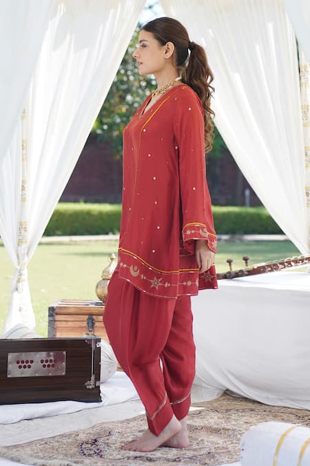 Kacha Tanka Sequin & Aari Embroidered Kurta & Salwar Set 