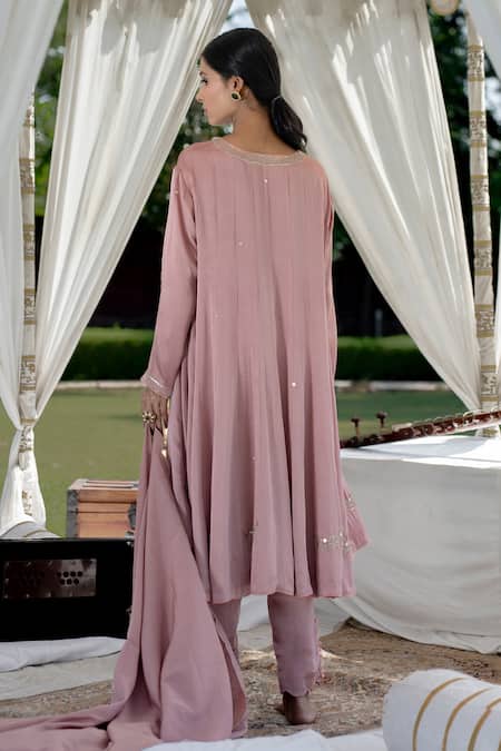 Kacha Tanka Hand Embroidered Kalidaar Kurta Salwar Set 