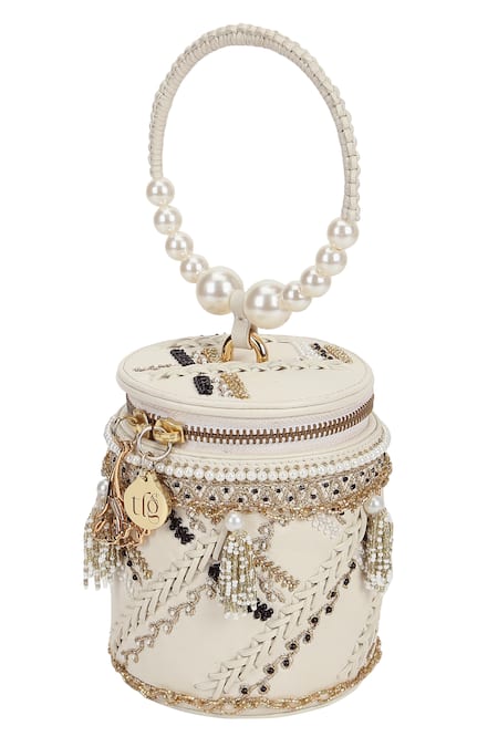 Buy_The Leather Garden_Ivory Embellished Fiza Cutdana Potli Bag _Online_at_Aza_Fashions