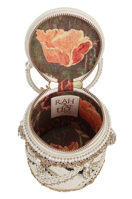 Shop_The Leather Garden_Ivory Embellished Fiza Cutdana Potli Bag _Online_at_Aza_Fashions