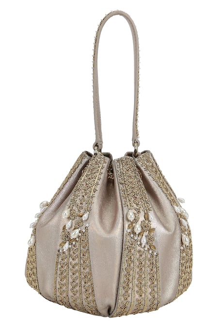 The Leather Garden Naaz Cutdana Embellished Potli Bag 
