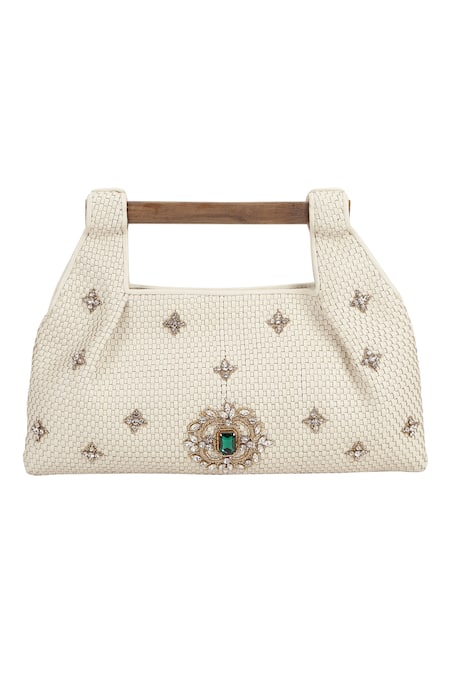 The Leather Garden Nafisa Jewel Embellished Bag 