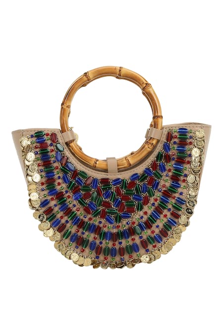 The Leather Garden Sabah Rhinestone Embellished Bag 