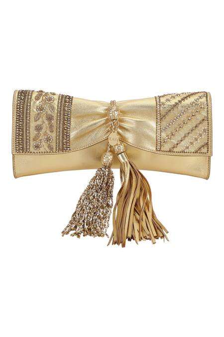The Leather Garden Gold Embellished Zareen Sequin Clutch Online at Aza Fashions The Leather Garden_Gold Embellished Zareen Sequin Clutch _Online_at_Aza_Fashions