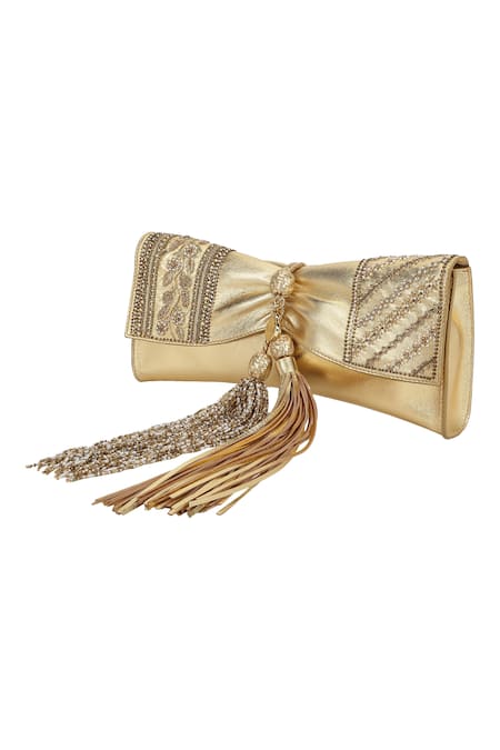Buy The Leather Garden Gold Embellished Zareen Sequin Clutch Online at Aza Fashions Buy_The Leather Garden_Gold Embellished Zareen Sequin Clutch _Online_at_Aza_Fashions