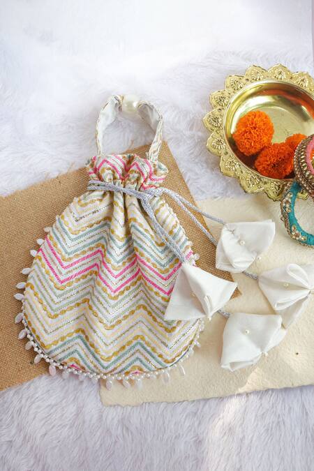 Buy Soho Boho Studio By Aarti Thakur Multi Color Embroidered Silk Thread Potli Online at Aza Fashions Buy_Soho Boho Studio By Aarti Thakur_Multi Color Embroidered Silk Thread Potli _Online_at_Aza_Fashions