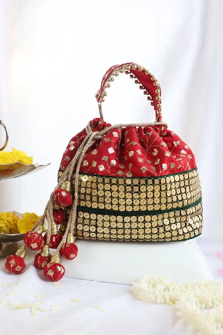 Soho Boho Studio By Aarti Thakur Silk Sequin Embellished Potli 