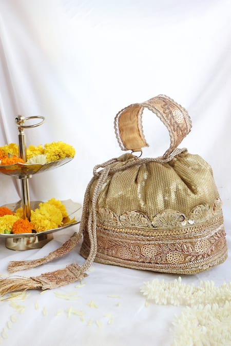 Soho Boho Studio By Aarti Thakur Gota Lace Embellished Potli 