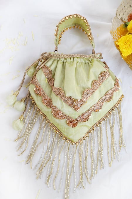 Soho Boho Studio By Aarti Thakur Silk Gota Embellished Potli 