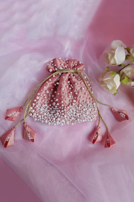 Soho Boho Studio By Aarti Thakur Silk Pearl Embellished Potli 