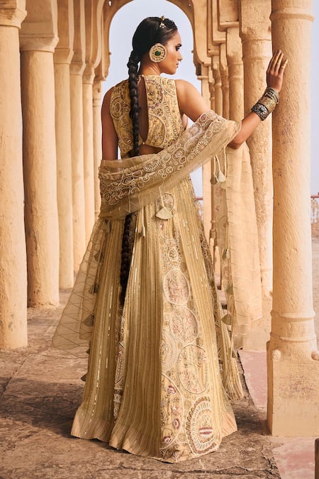 Megha Bansal Mir Vrit Pearl Embellished Anarkali With Dupatta 