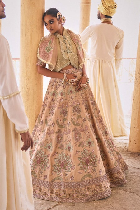 Megha Bansal Palam Jahaan Floral Embellished Lehenga Gillet Set 