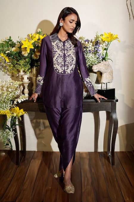 Megha Bansal Fiza Hand Embroidered Yoke Kurta With Pant 