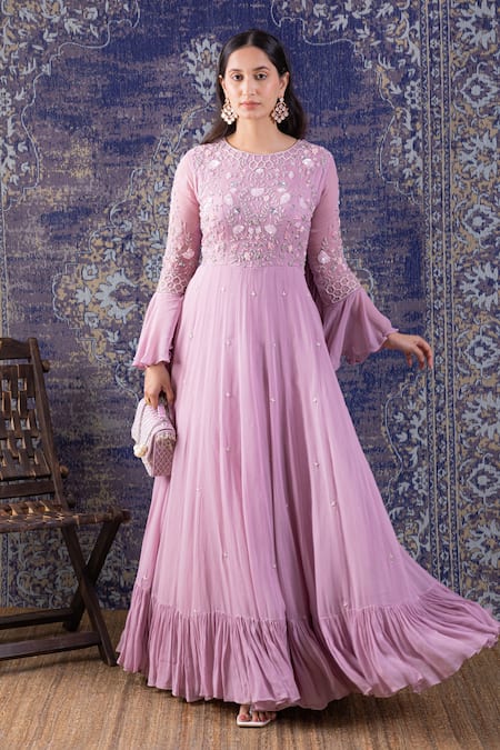 BAIDEHI Lily Bloom Jaal Embroidered Maxi Gown 