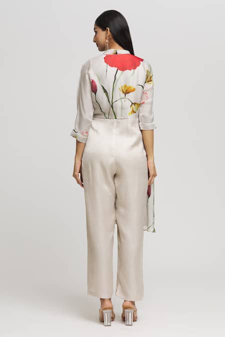 Whimsical By Shica Printed Front Flap Jumpsuit 