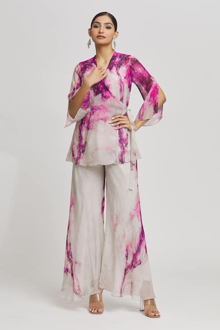 Whimsical By Shica Two Tone Long Top With Pant 