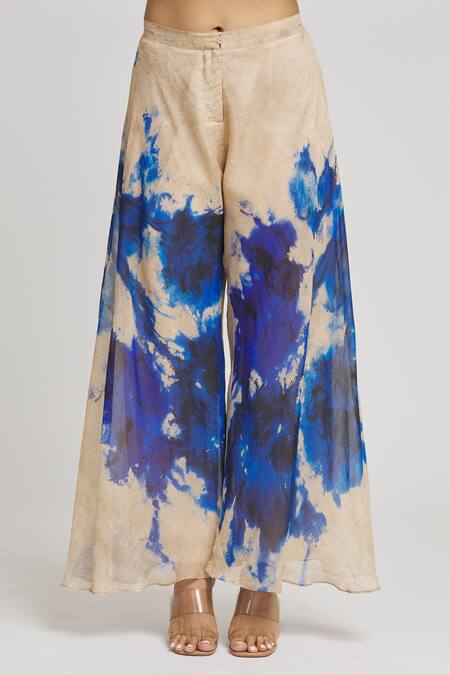 Whimsical By Shica Grey Organza Beads, Embroidery Collared Tie Dye Shirt And Pant Set at Aza Fashions Whimsical By Shica_Grey Organza Beads, Embroidery Collared Tie Dye Shirt And Pant Set _at_Aza_Fashions