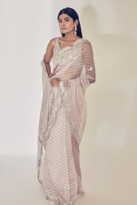 Premya By Manishii Organza Saree with Blouse 