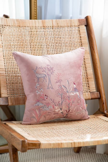 Khaabka Gul Flora & Fauna Embroidered Cushion Covers - 2 Pcs 